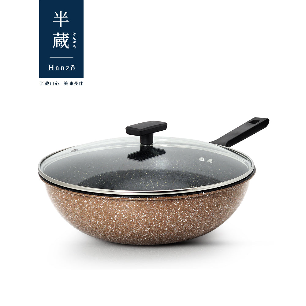 半藏HANZO 30cm銅藏淘金生鐵炒鍋(含蓋)