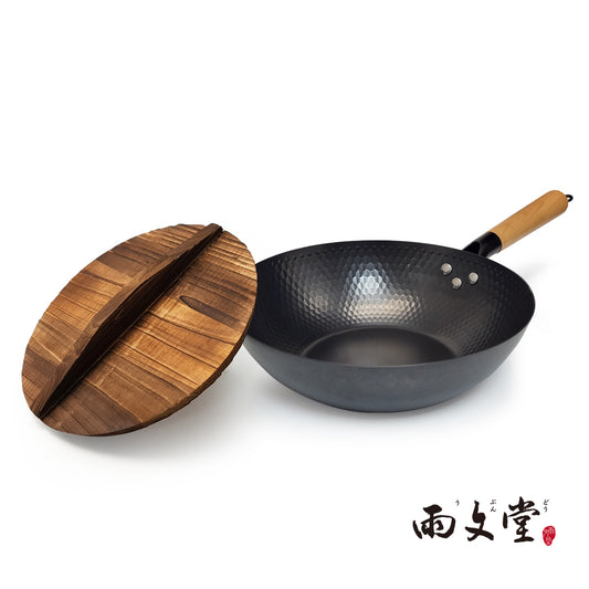 【雨文堂】手工鱗紋鐵炒鍋32cm