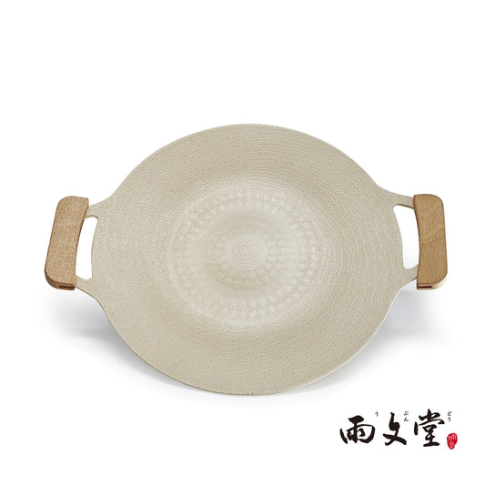 【雨文堂】麥飯石吹雪白不沾烤盤30cm - IH