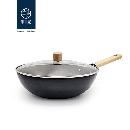 【半藏】黑鐵千層紋厚呷鍋32cm - IH