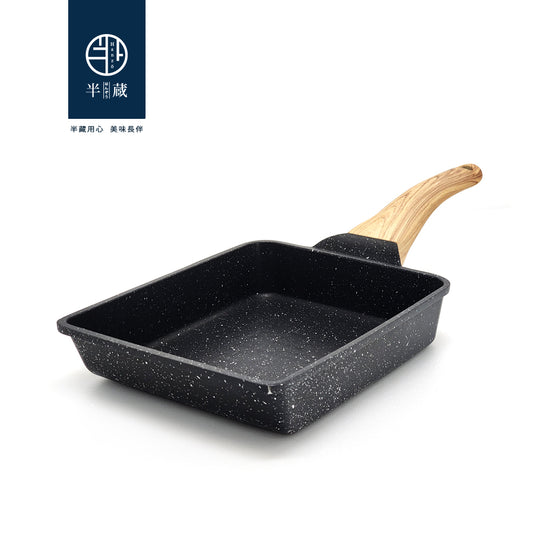 【半藏】雪藏系列 鈦晶不沾木紋柄玉子燒鍋 - IH
