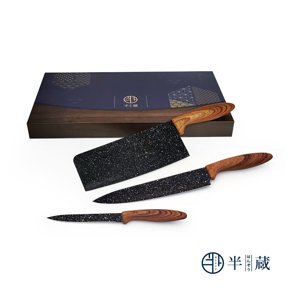 【半藏HANZO】雪藏系列 420不鏽鋼刀具組 (菜刀、廚師刀、萬用刀)