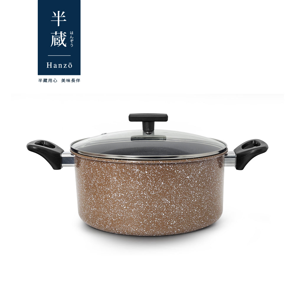半藏HANZO 銅藏淘金大容量雙鍋4件組(34炒+24湯+34蓋+24蓋)