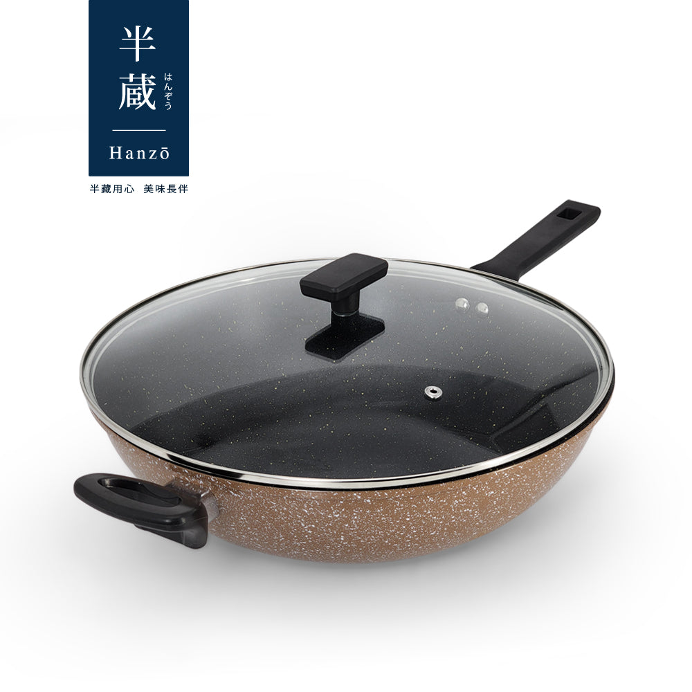 半藏HANZO 銅藏淘金大容量雙鍋4件組(34炒+24湯+34蓋+24蓋)