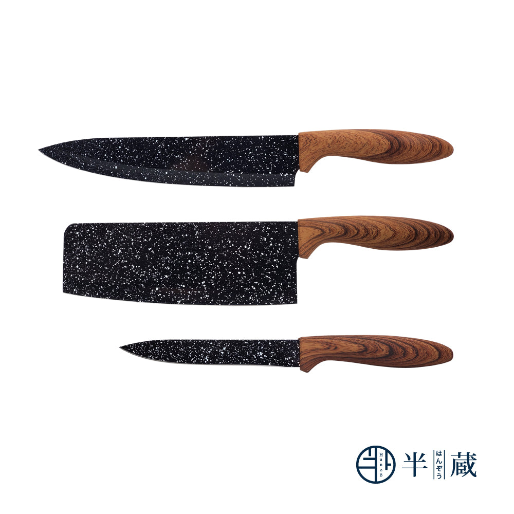 【半藏HANZO】雪藏系列 420不鏽鋼刀具組 (菜刀、廚師刀、萬用刀)