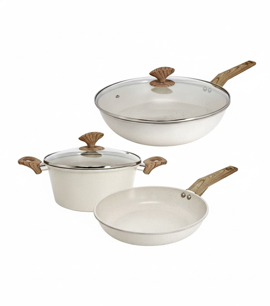 雨文堂UBUNDO 暮雪3鍋5件組(32炒+32蓋+24平+22湯+22蓋)